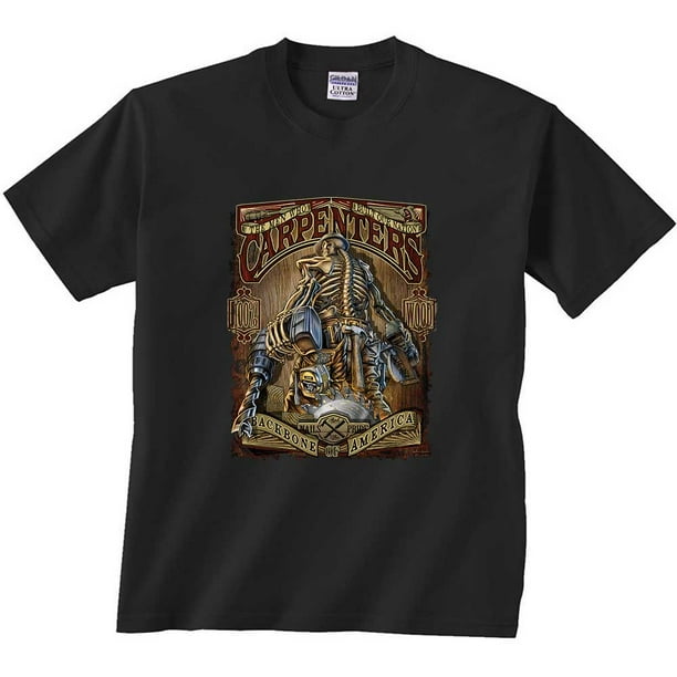 Carpenters Backbone of America T-Shirt Blue Collar Job Craftsman Mens Tee Shirt